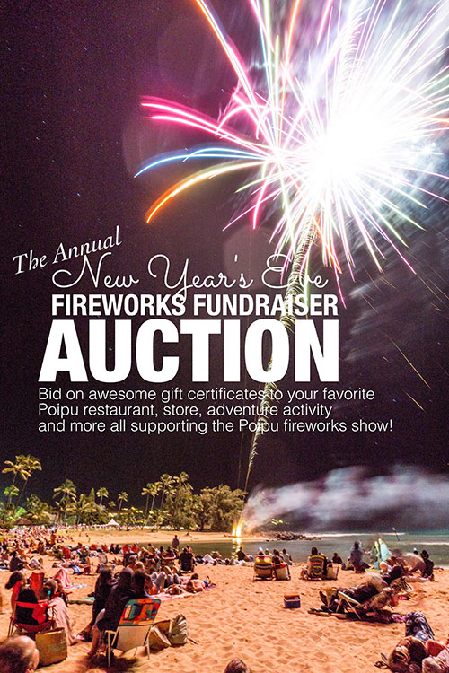 New Years Eve Kauai Poipu Beach Fireworks Show