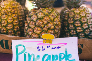 Fresh pineapple at the Kukuiula Farmers Market