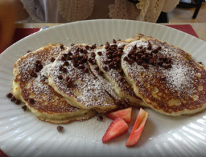 Chocolate Chip breakfast pancakes from Red Salt Kauai