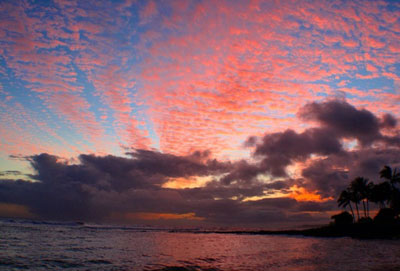 Sunset colors from Poipu Beach