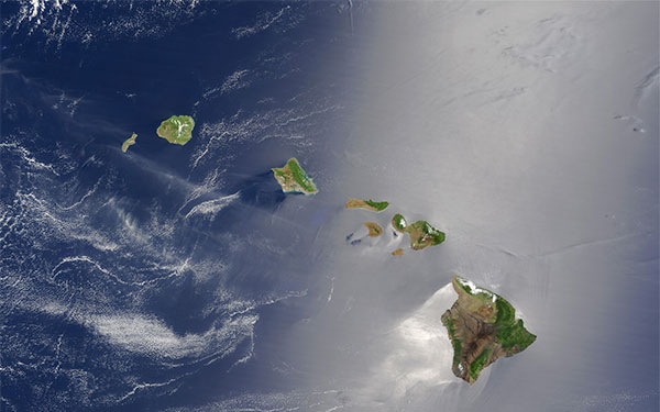 Sattelite imagery of the Hawaiian Islands