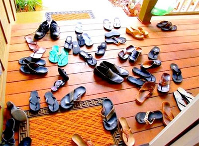 The shoe rule in Hawaii- don't wear your shoes in the house!