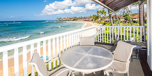 Kauai ocean view condos in Poipu - Kiahuna Plantation Resort by Castle Resorts & Hotels